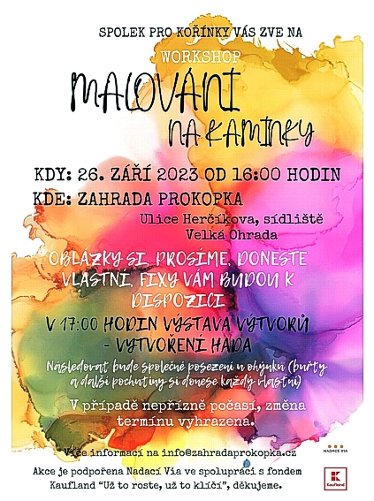 Praha 5, Komunitní zahrada Prokopka Vás zve na malování kamínků pořádané spolkem Pro kořínky.