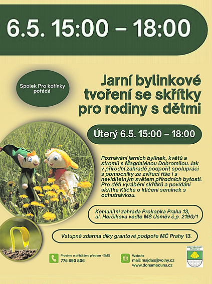 Bylinkové tvoření v komunitní zahradě na Praze 13 - Prokopka.