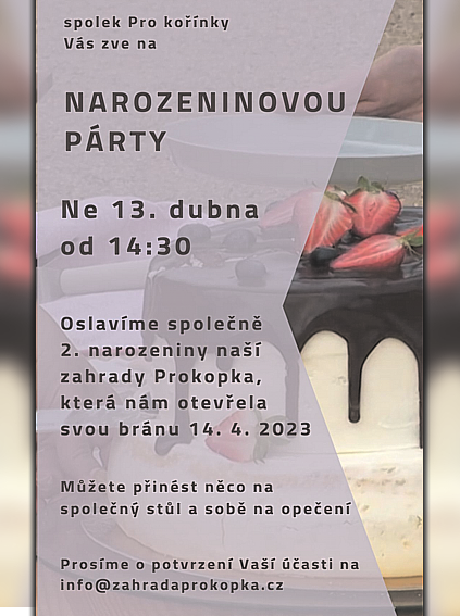 Narozeniny komunitní zahrady Prokopka spravující spolek Pro kořínky z.s.