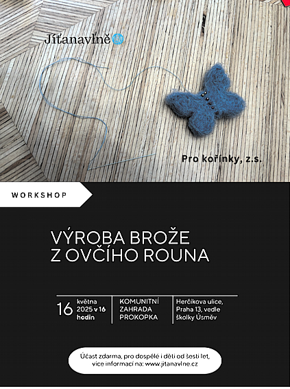 workshop výroba brože na zahradě komunitní zahrady Jihozápadního města Prahy 13