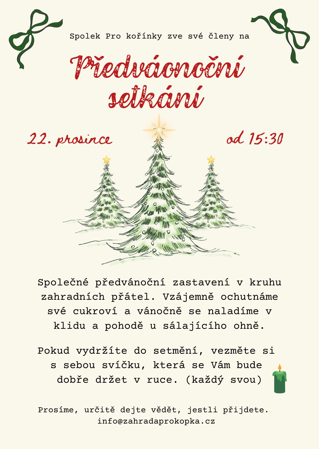 Předvánoční setkání v prostoru komunitní zahrady Prokopka.