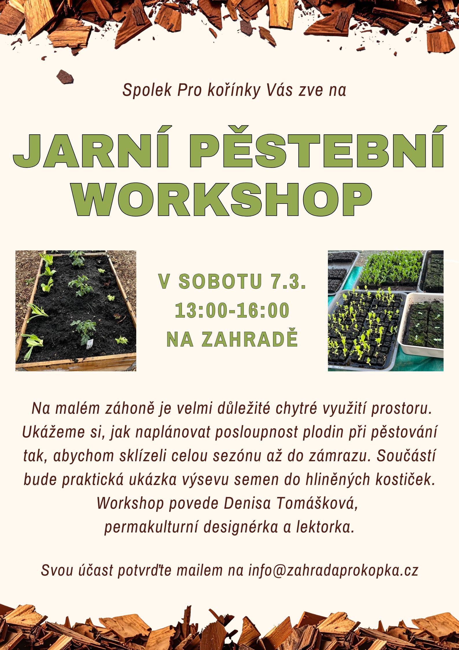 Jarní pěstební workshop v komunitní zahradě Prokopka