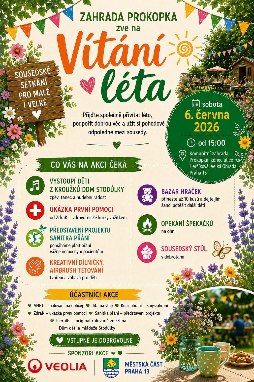 Vítání léta opět proběhne v komunitní zahradě na Jihozápadním městě.